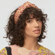 Lele Sadoughi - Oval Crystal Knotted Headband - Soft Coral Tweed