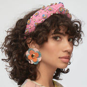 Lele Sadoughi - Zinnia Crystal Paillette Knotted Headband - Taffy Rainbow