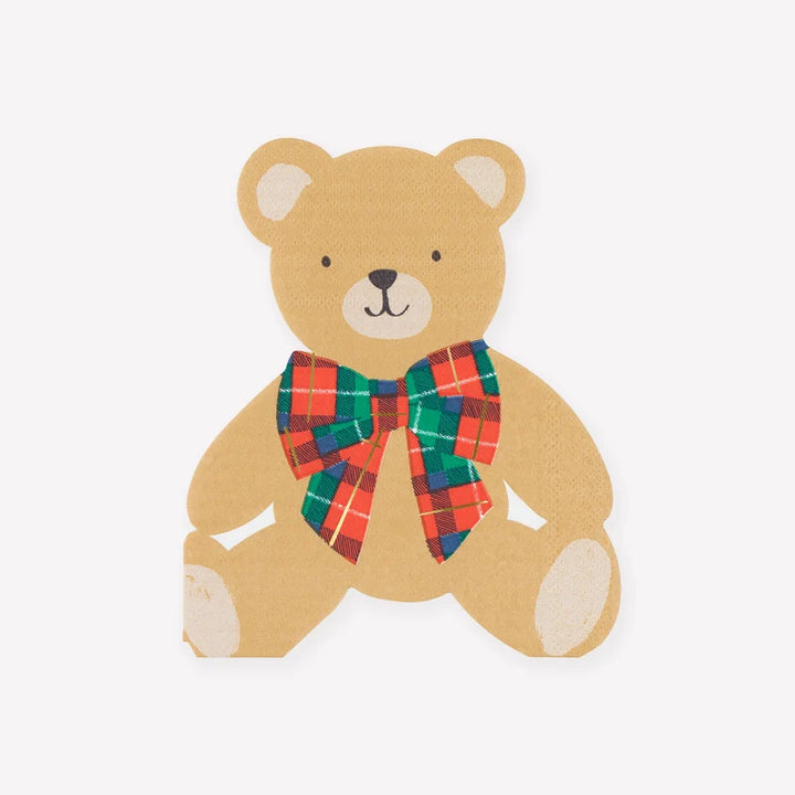 Meri Meri Plaid Teddy Paper Napkins