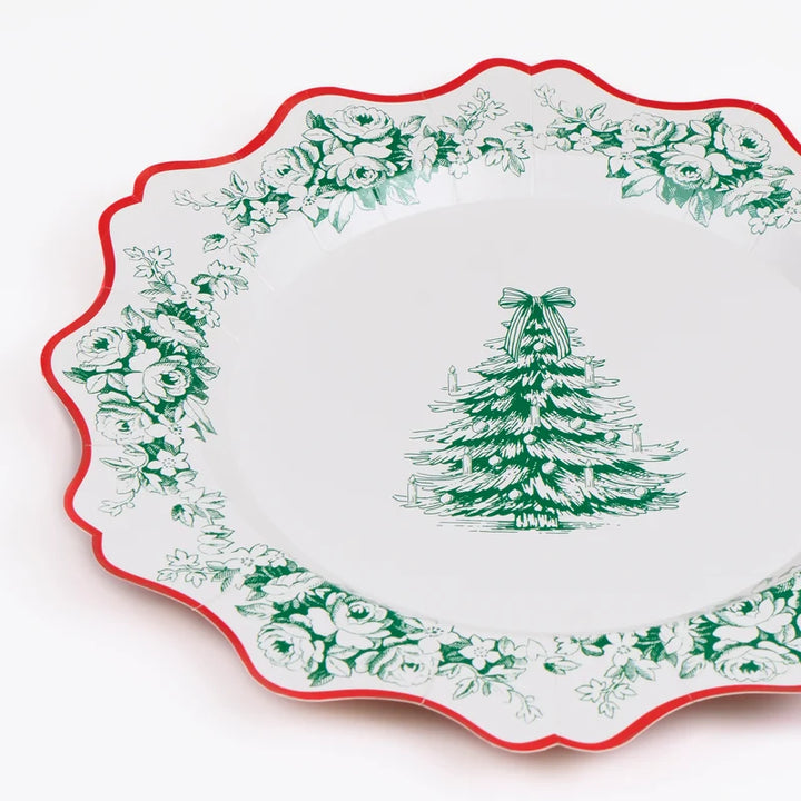 Meri Meri Toile De Jouy Christmas Paper Side Plates
