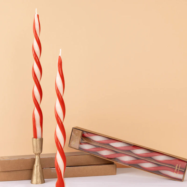 Meri Meri Red Stripe Twist Candles