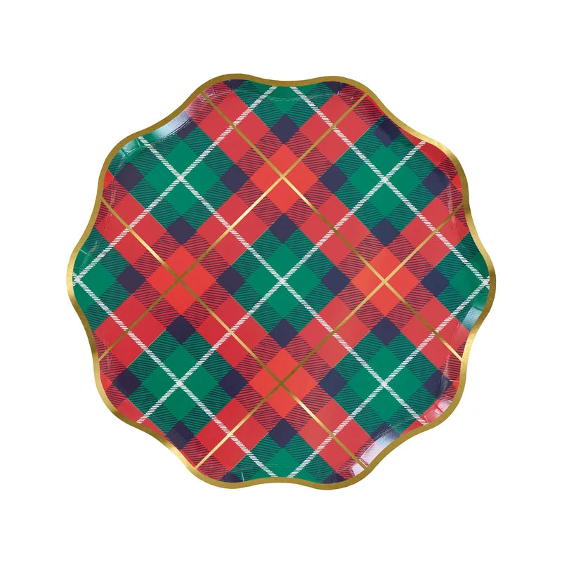 Meri Meri Plaid Mix Side Paper Plates