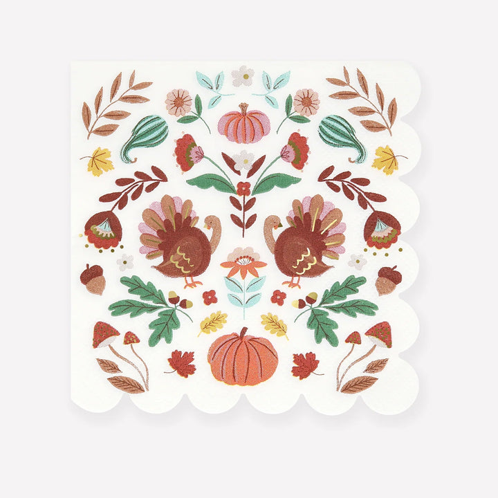Meri Meri Folk Fall Paper Cocktail Napkins
