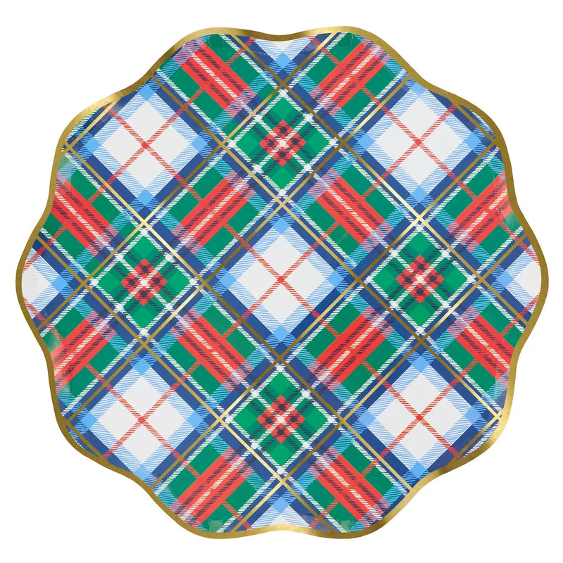 Meri Meri Plaid Mix Paper Dinner Plates