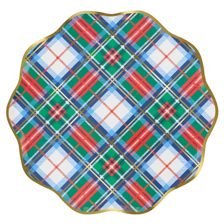 Meri Meri Plaid Mix Paper Dinner Plates