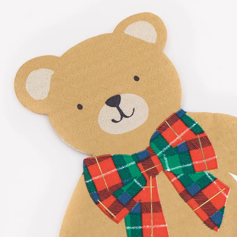 Meri Meri Plaid Teddy Paper Napkins