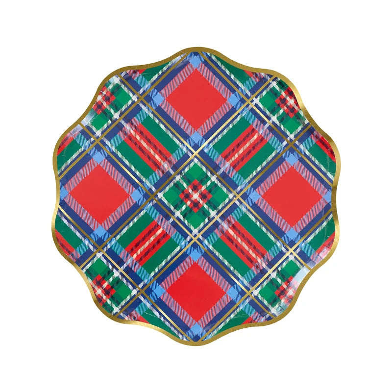 Meri Meri Plaid Mix Side Paper Plates