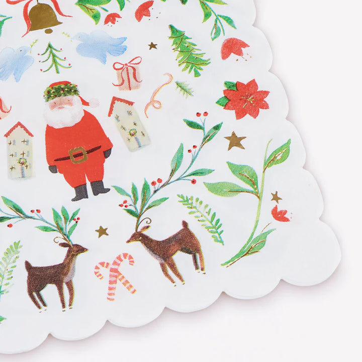 Meri Meri Santa Claus Patterned Paper Cocktail Napkins