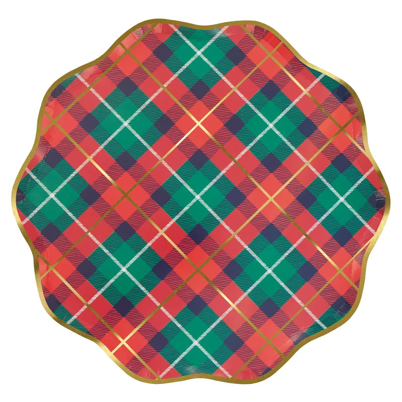 Meri Meri Plaid Mix Paper Dinner Plates