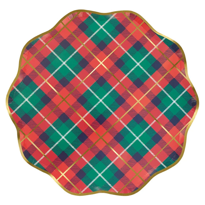 Meri Meri Plaid Mix Paper Dinner Plates