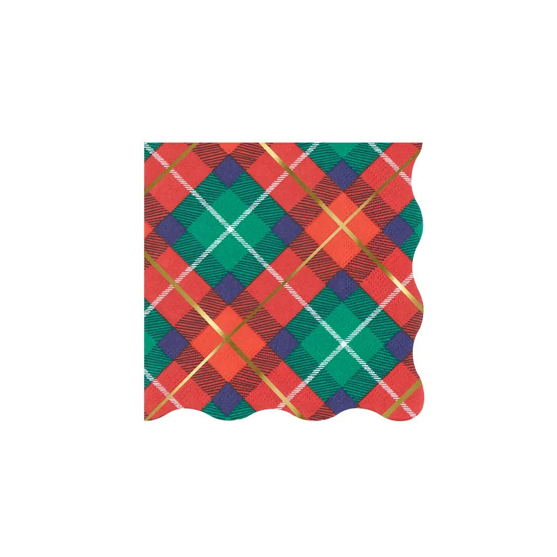 Meri Meri Mix Plaid Paper Cocktail Napkins