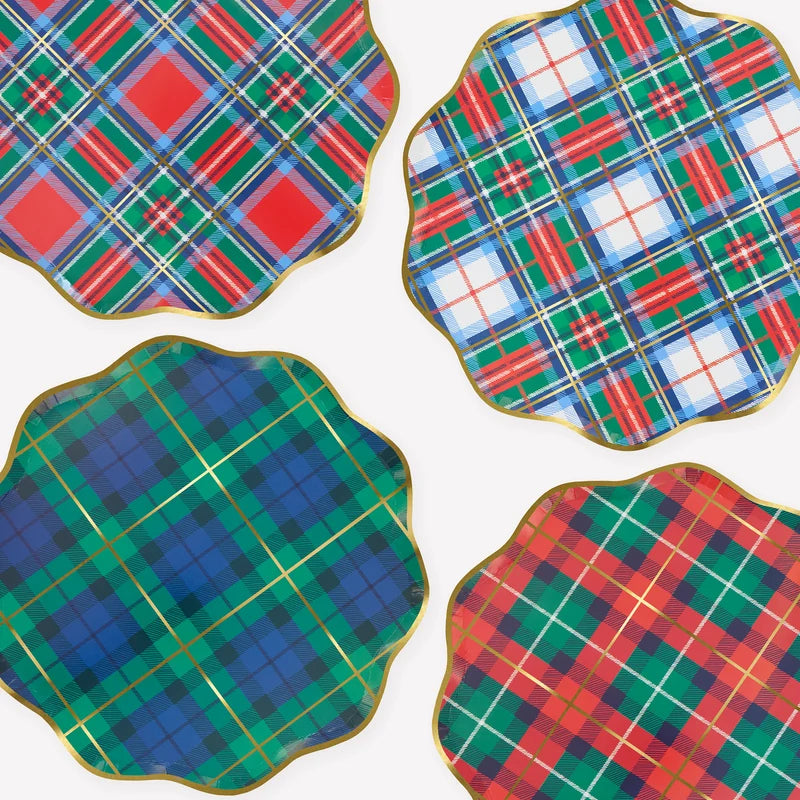 Meri Meri Plaid Mix Paper Dinner Plates