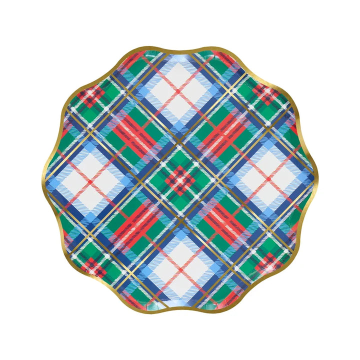 Meri Meri Plaid Mix Side Paper Plates