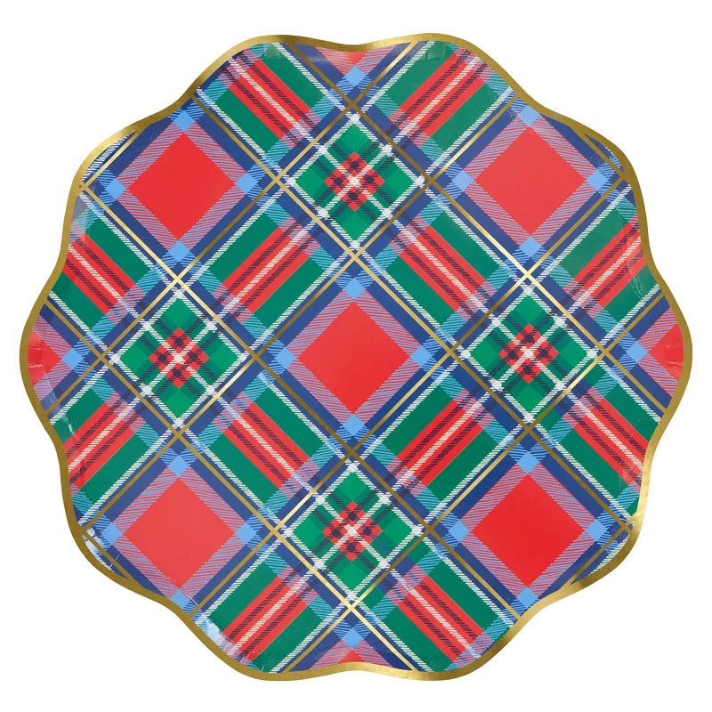 Meri Meri Plaid Mix Paper Dinner Plates