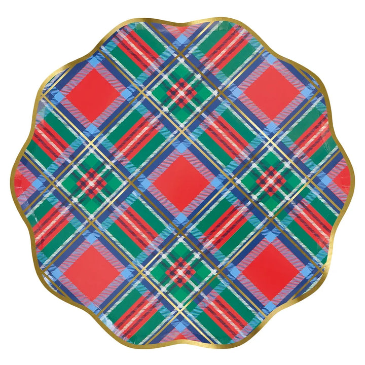 Meri Meri Plaid Mix Paper Dinner Plates