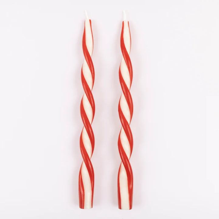 Meri Meri Red Stripe Twist Candles