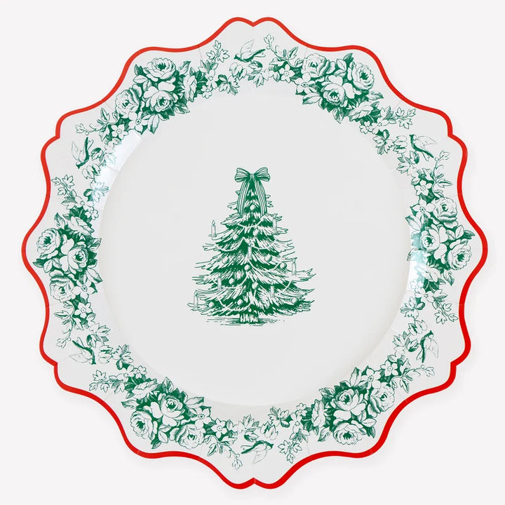 Meri Meri Toile De Jouy Christmas Paper Dinner Plates