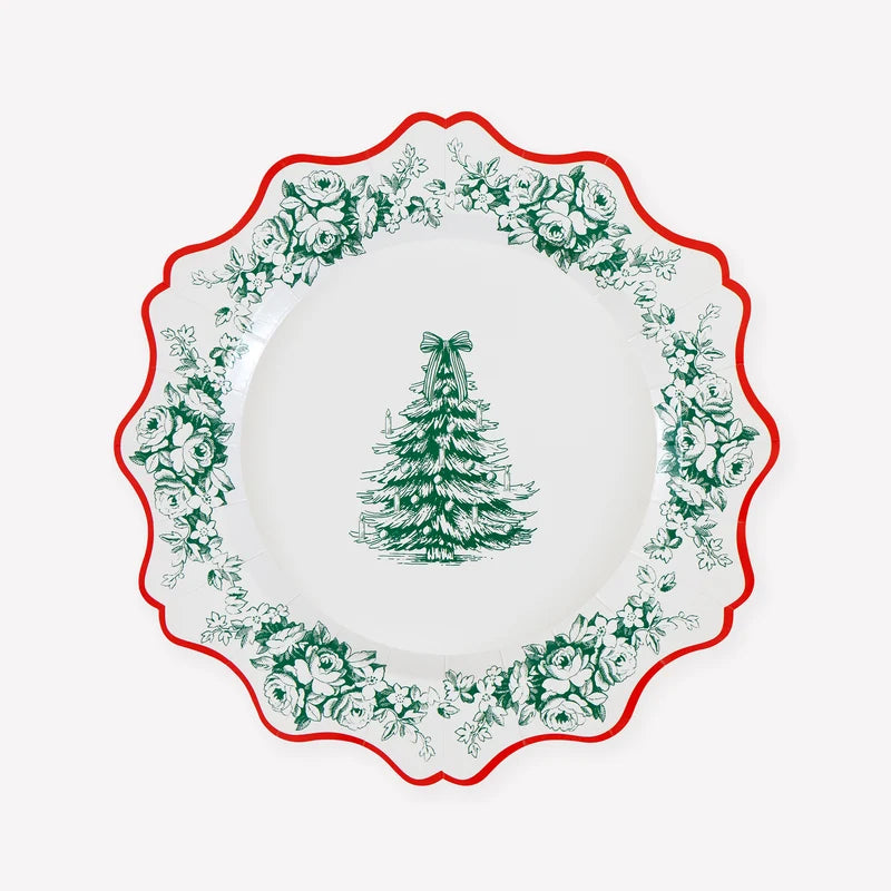 Meri Meri Toile De Jouy Christmas Paper Side Plates