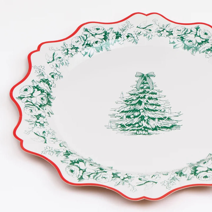 Meri Meri Toile De Jouy Christmas Paper Dinner Plates
