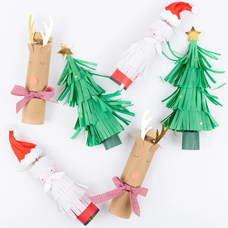 Meri Meri Santa, Reindeer, and Tree Crackers