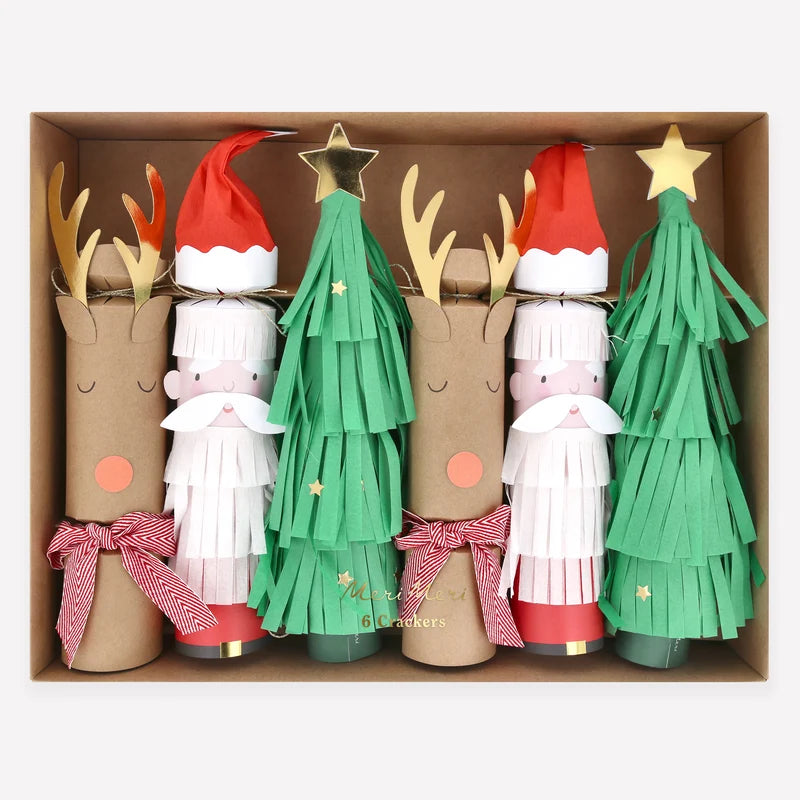 Meri Meri Santa, Reindeer, and Tree Crackers