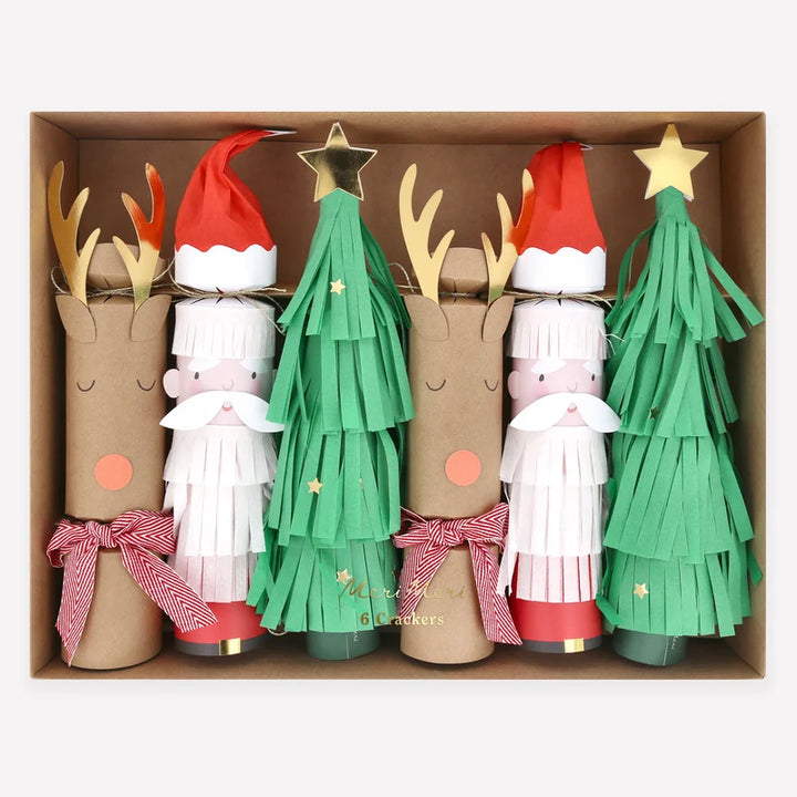 Meri Meri Santa, Reindeer, and Tree Crackers
