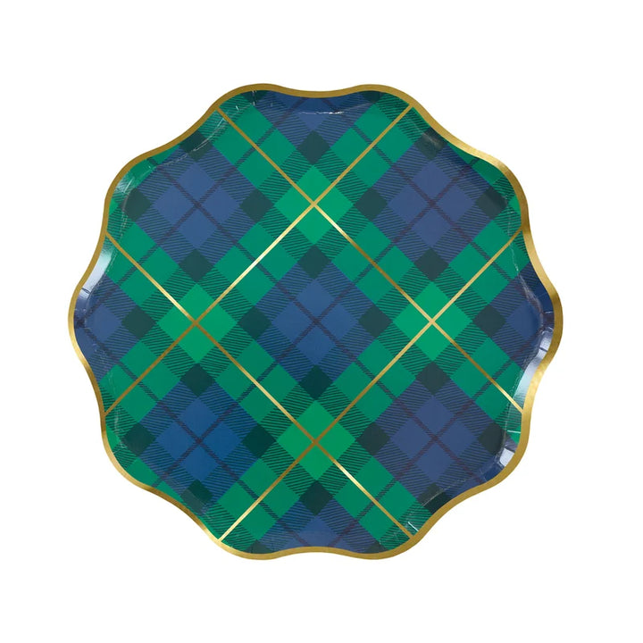Meri Meri Plaid Mix Side Paper Plates