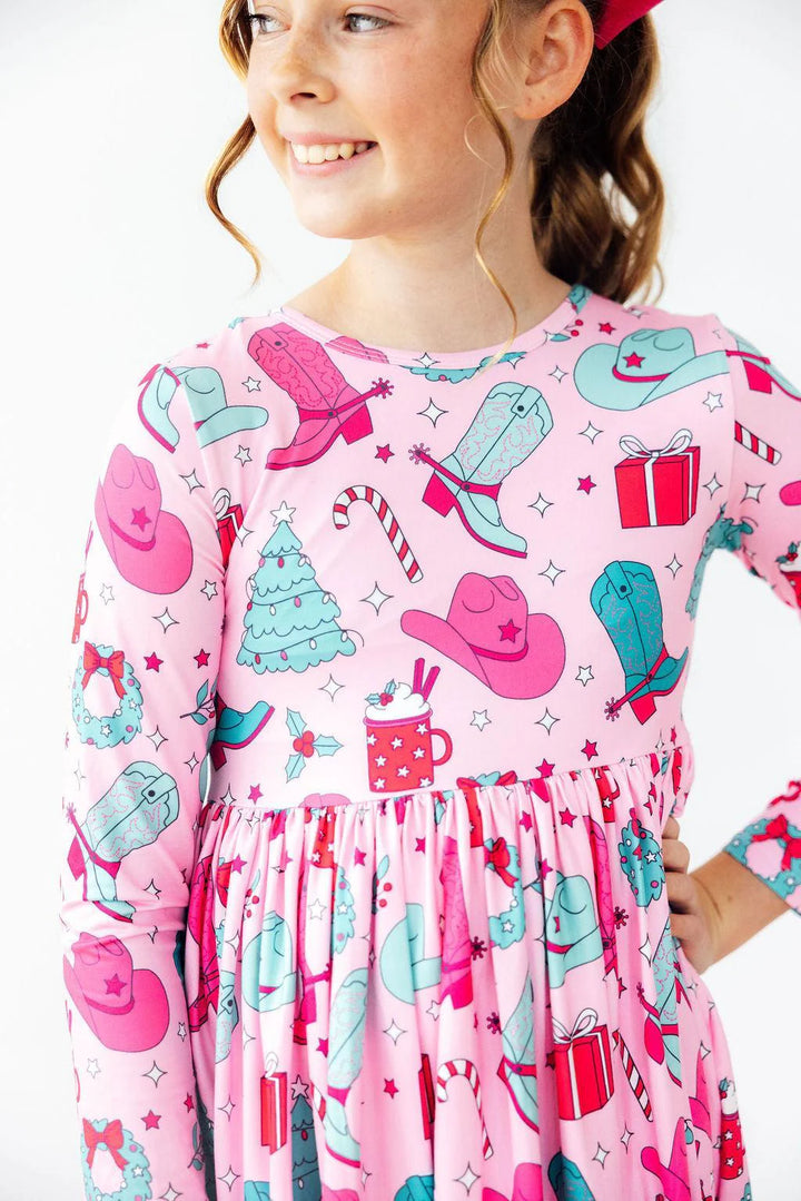 Mila & Rose Christmas Cowgirl Pocket Twirl Dress