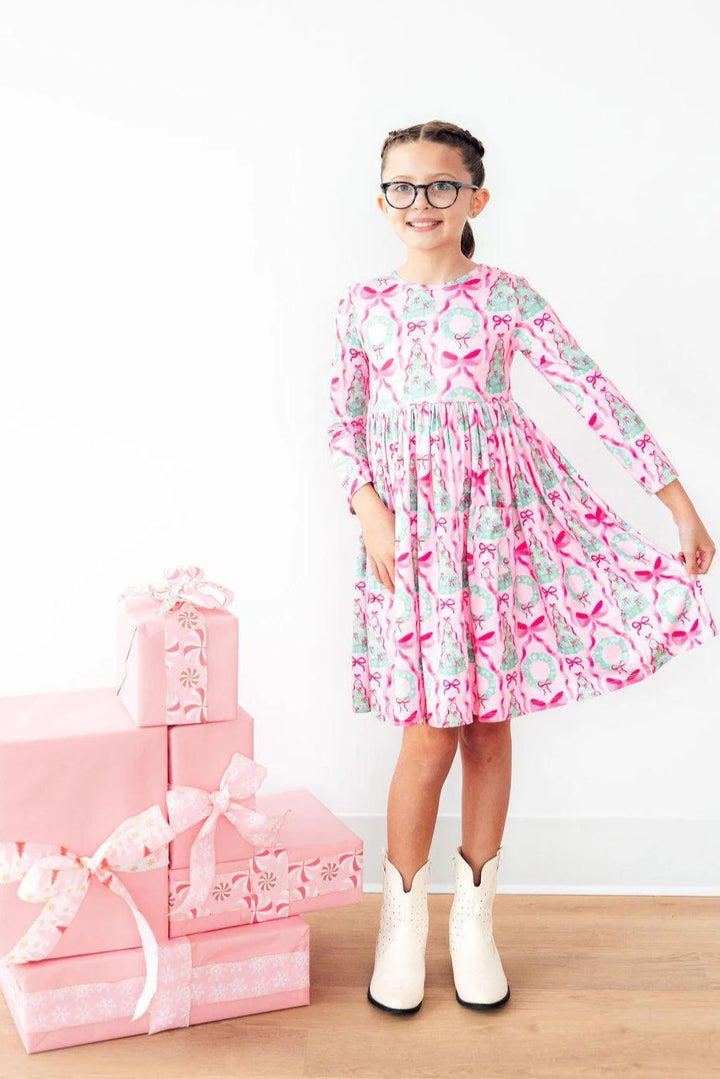 Mila & Rose Jingle Bows Pocket Twirl Dress