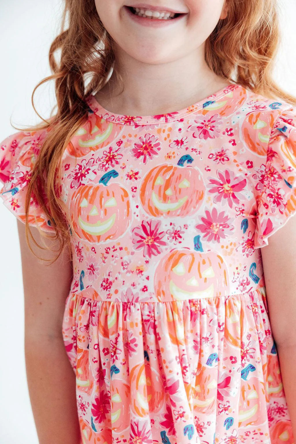 Mila & Rose Girl's Spooktacular Flutter Sleeve Twirl Dress