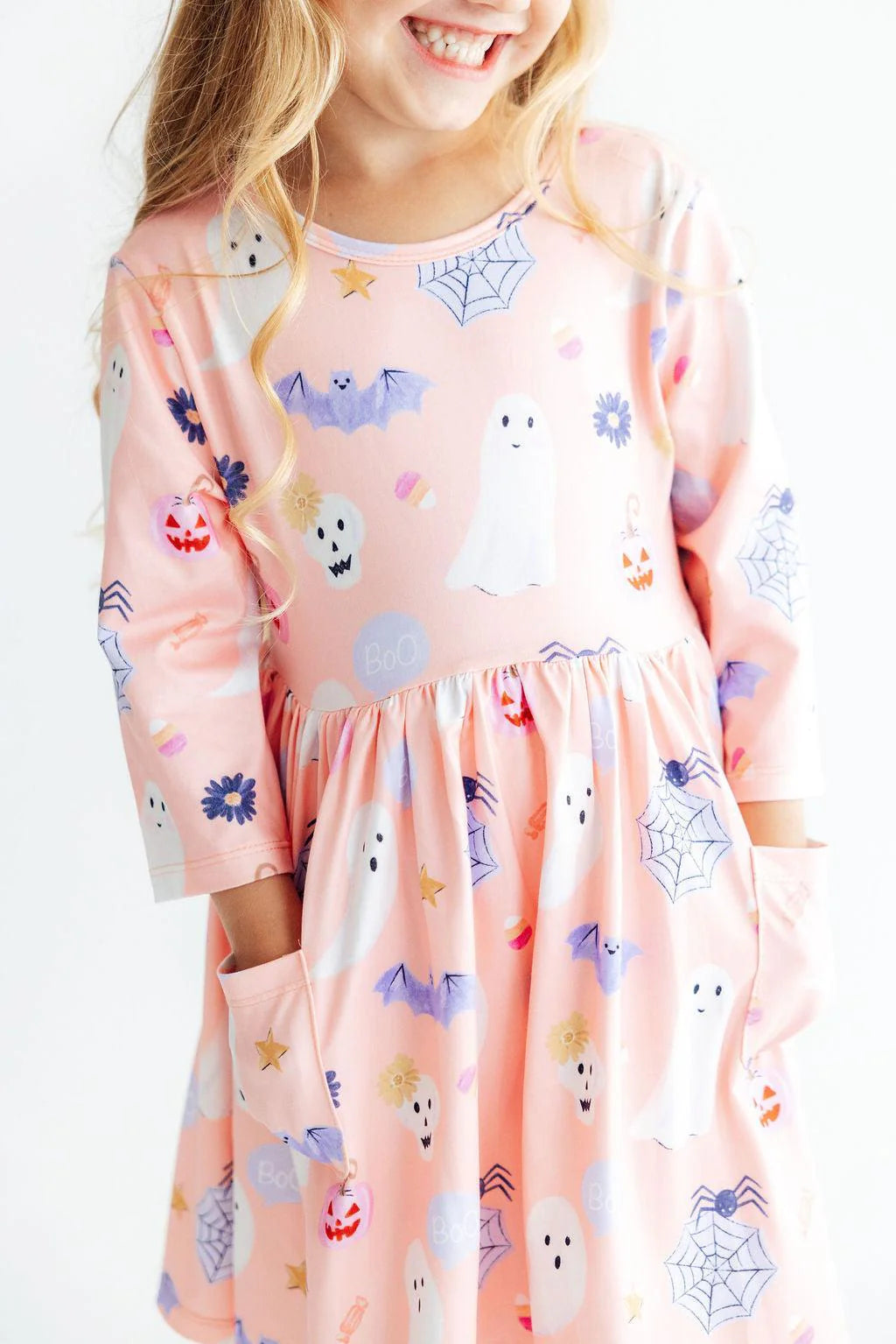 Mila & Rose Girl's Spooky Sweetheart Pocket Twirl Dress