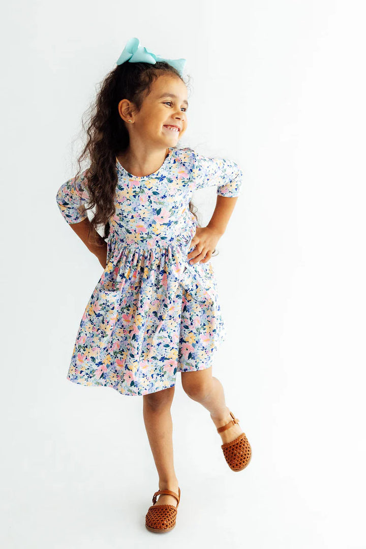 Mila & Rose Girl's Fall Floral Pocket Twirl Dress