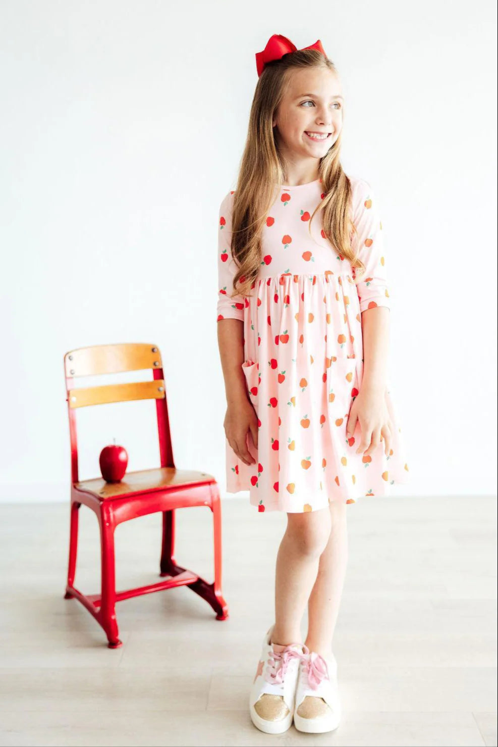 Mila & Rose Girl's An Apple A Day Twirl Dress