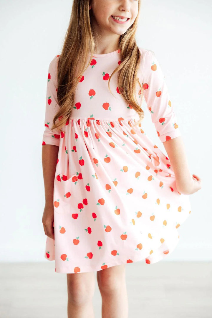 Mila & Rose Girl's An Apple A Day Twirl Dress