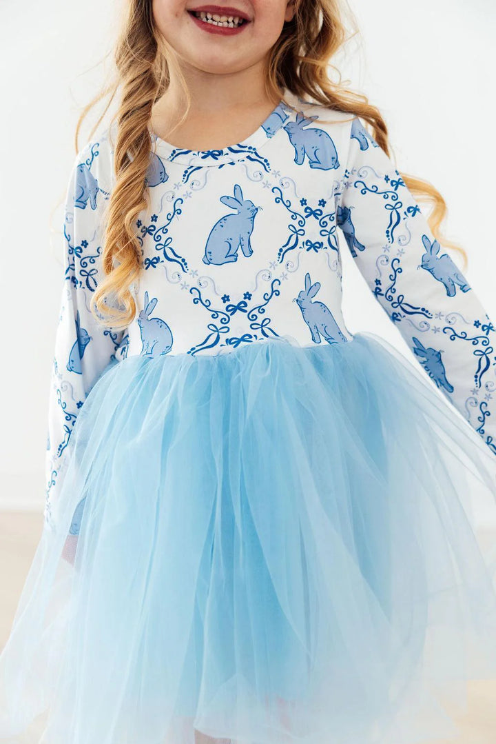 Mila & Rose Girl's Blue Bunnies Tutu Dress