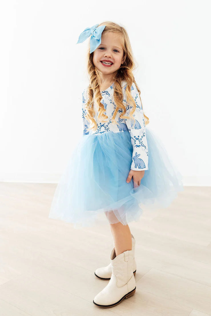 Mila & Rose Girl's Blue Bunnies Tutu Dress
