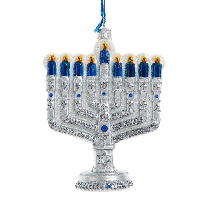 Kurt Adler Noble Gems™ Glass New Hanukkah Menorah Ornament