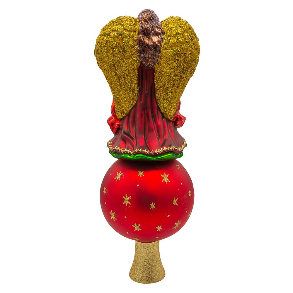 Kurt Adler Un-Lit Noble Gems™ Glass Finial Angel Treetop with Reflector