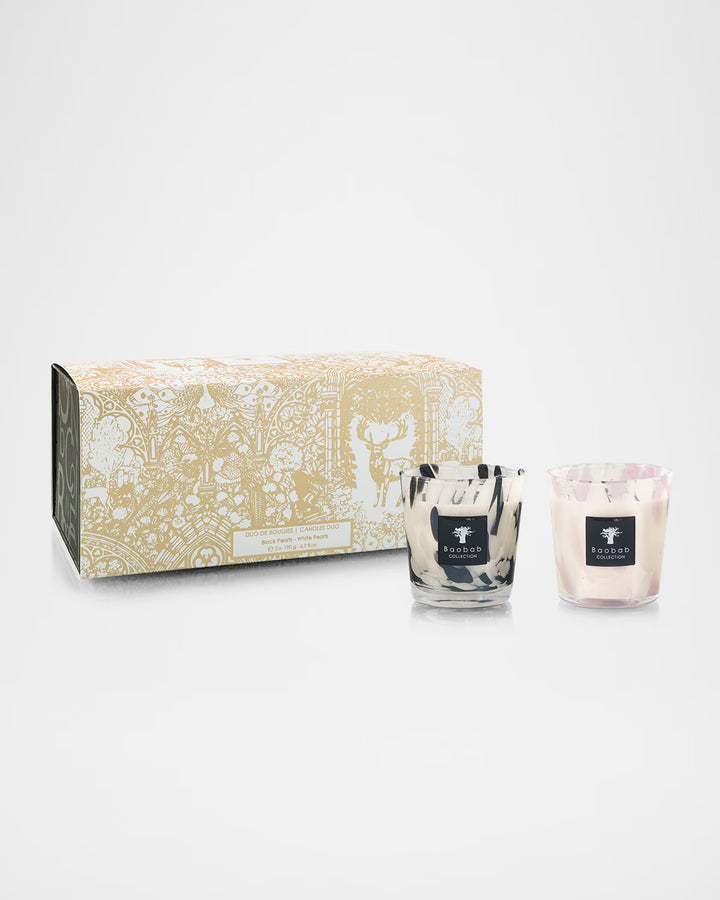 Baobab Collection Black & White Pearls Candle Duo