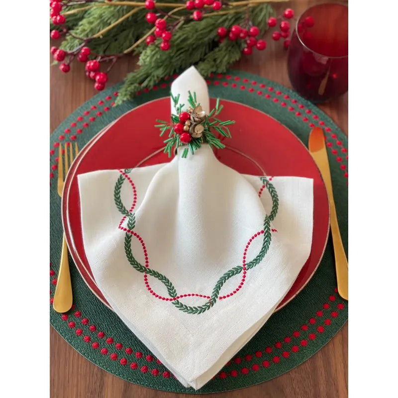 Bodrum Olympia Napkin Red & Green