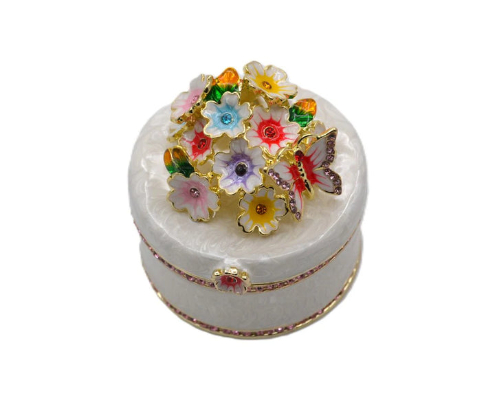 Round Shape Floral Trinket Box