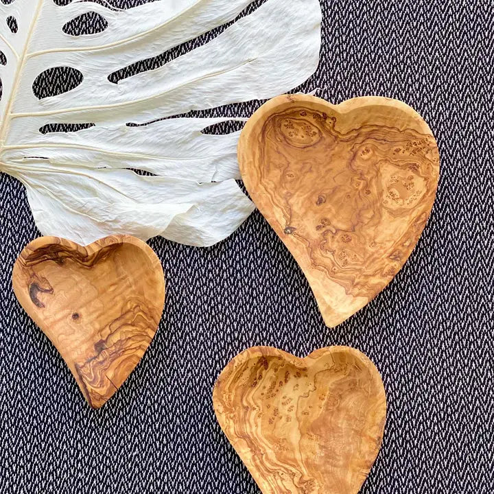 Olive Wood Heart Dish - Assorted