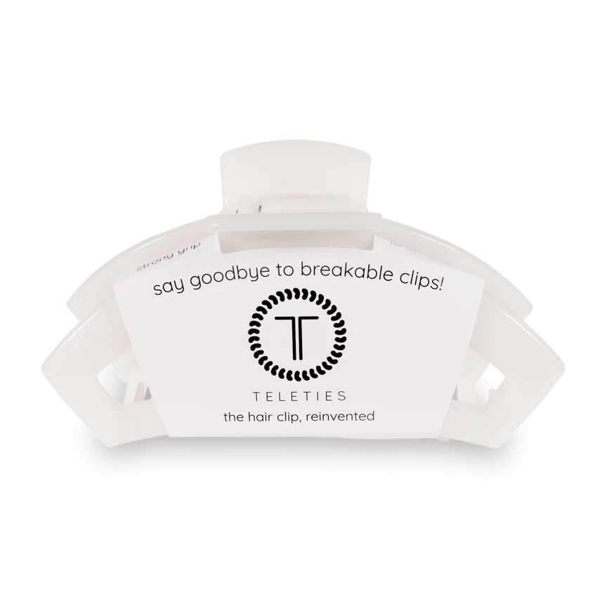 TELETIES Open Hair Clip Coconut White