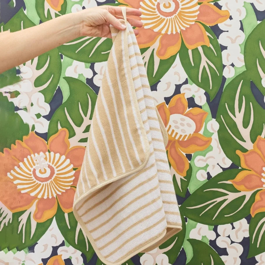 Weezie Parker Sand Striped Hand Towel