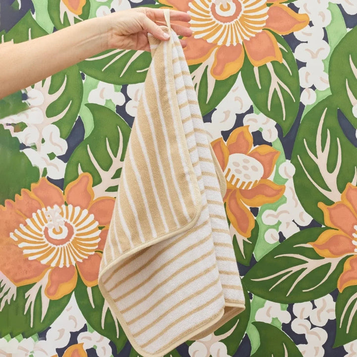 Weezie Parker Sand Striped Hand Towel