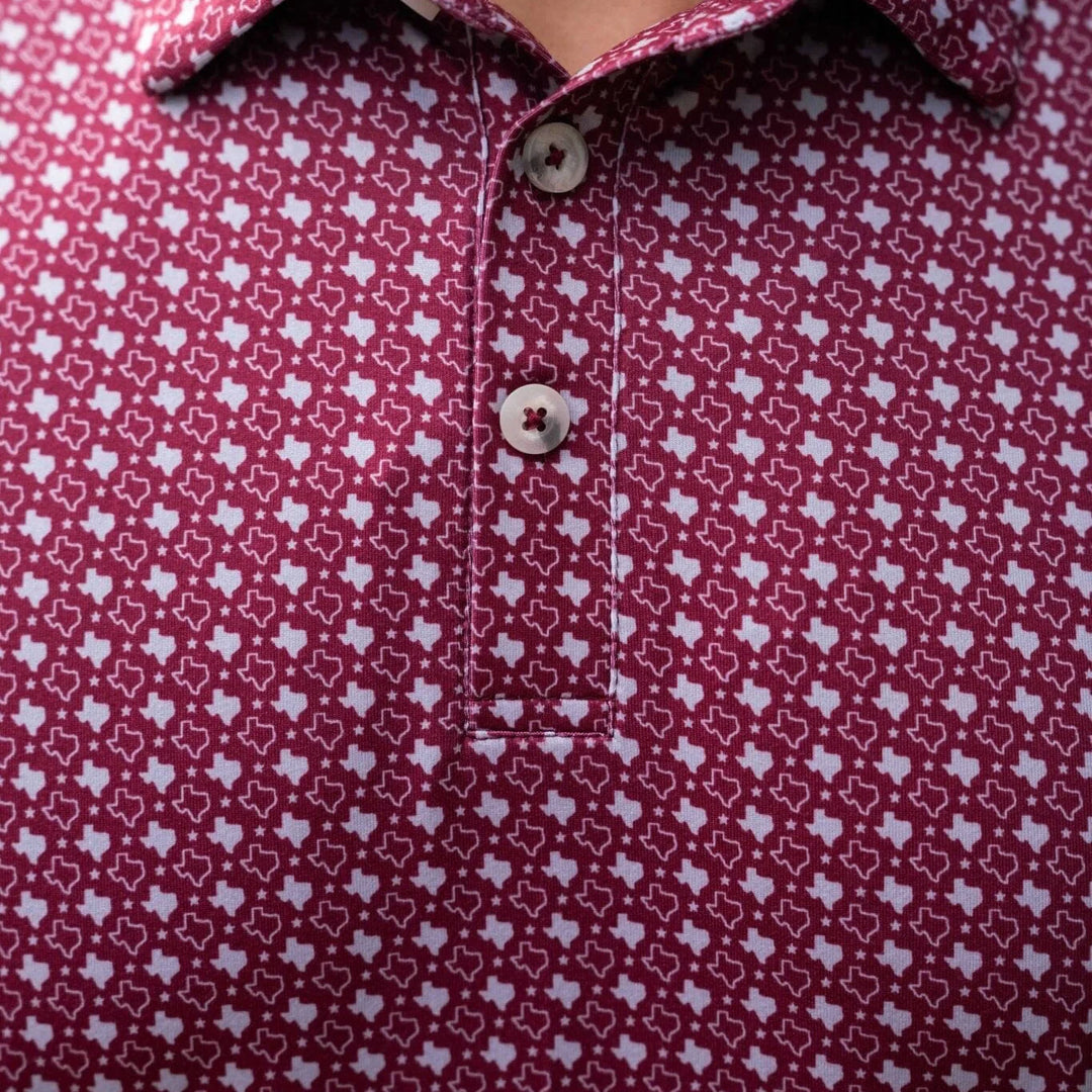 Burlebo Texas Maroon Performance Polo