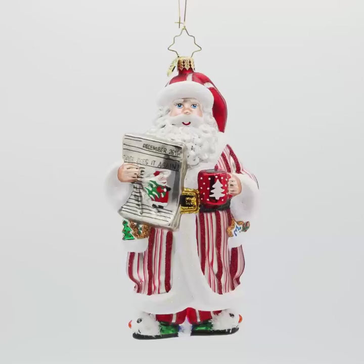 Christopher Radko Santa's Daily News Ornament