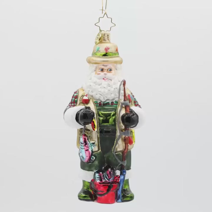 Christopher Radko Fly Fisher Claus Ornament