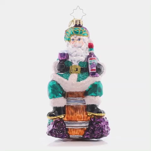 Christopher Radko Time for Fine Wine Santa Ornament