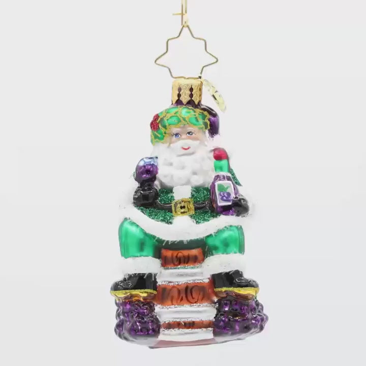 Christopher Radko Time For Fine Wine Santa Gem Ornament